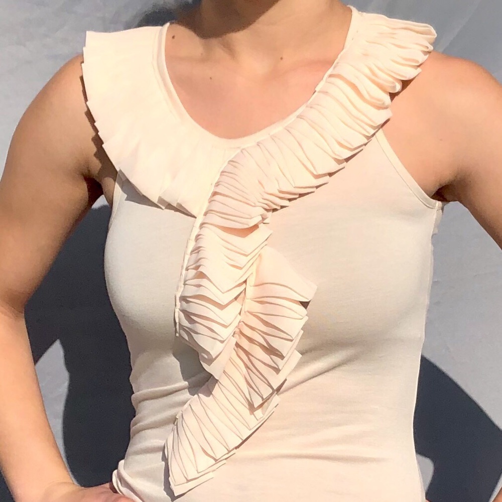 Design History - Cream Layered Loop Ruffle Tank - Picture 3 of 8
